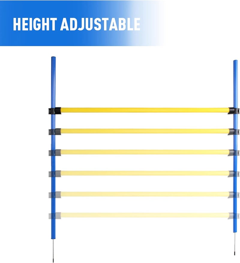 Pet Prime Dog Agility Training Equipment for Dog Obstacle Course Backyard Height Adjustable Jumper Hurdle Bar Portable Dogs Park Exercise Tool - Image 2